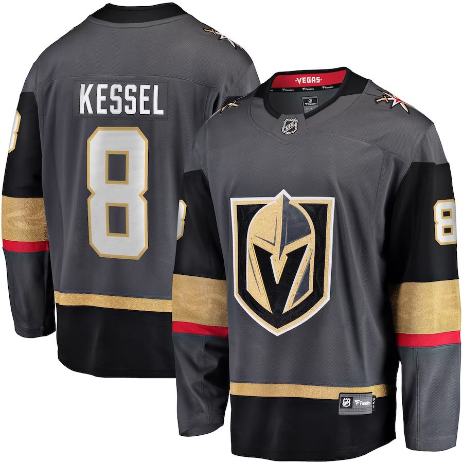 Men Vegas Golden Knights 8 Phil Kessel Fanatics Branded Gray Alternate Breakaway Player NHL Jersey